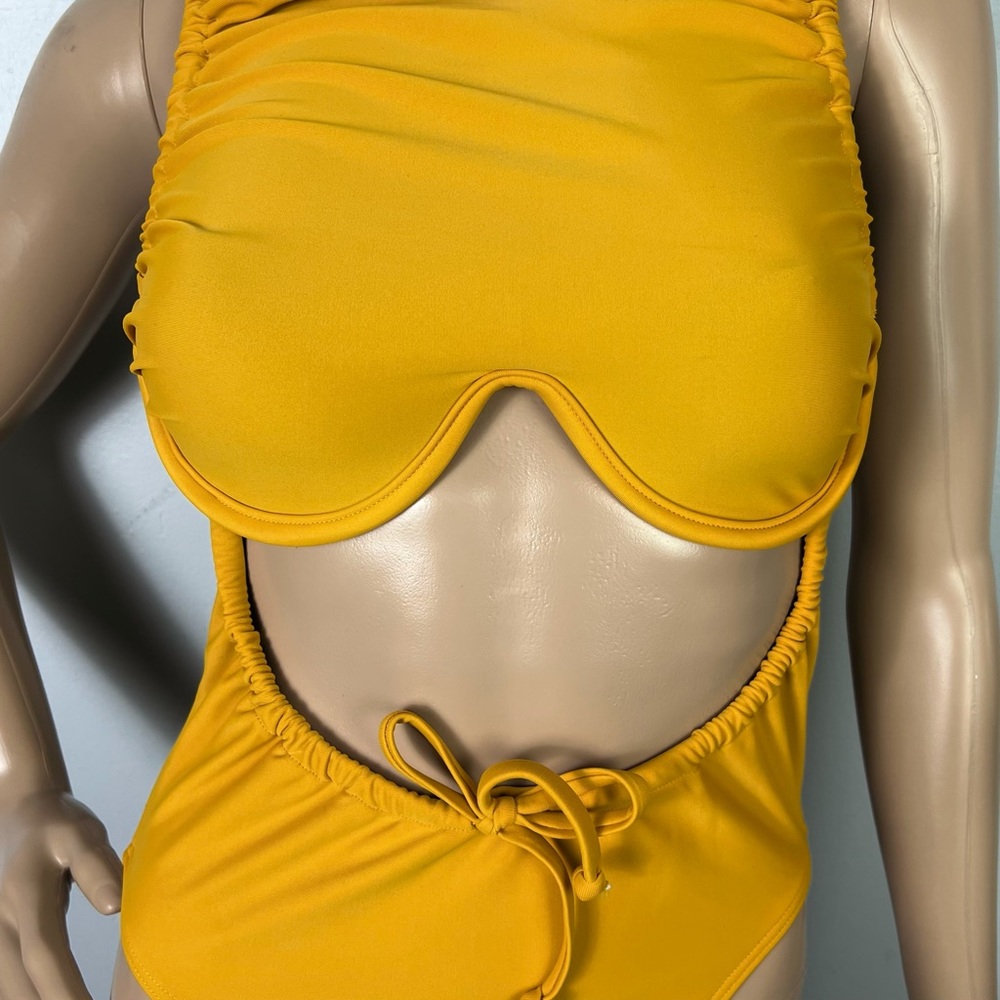 NEW ANDREA IYAMAH YELLOW ONE-PIECE SWIMSUIT - Picture 4 of 9